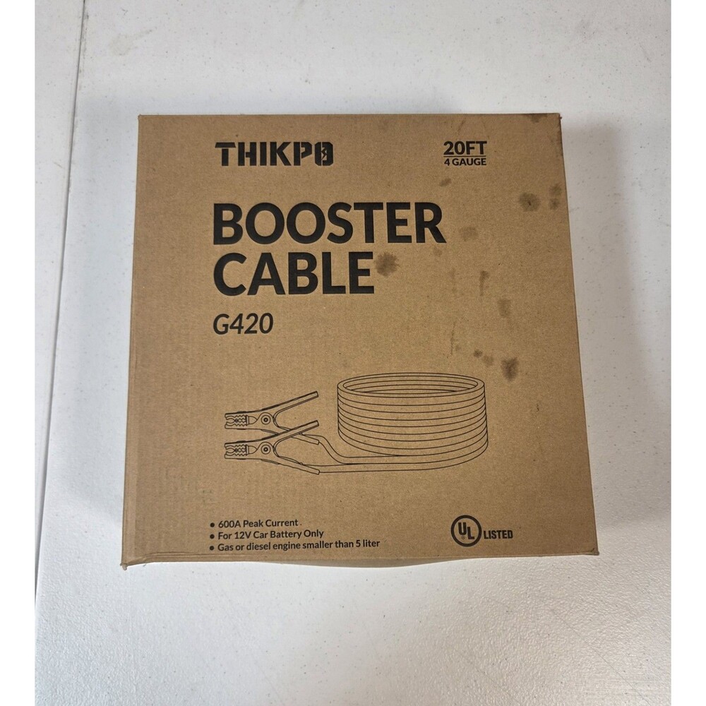 THIKPO G420 20FT 4 Gauge Booster Cables 600A Heavy Duty Jumper Cables w/ Case & - Picture 2 of 9